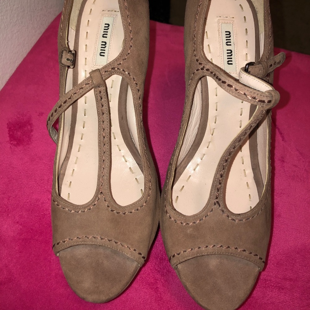 Miu Miu 100% Authentic & Brand New Suede Wedges - image 5